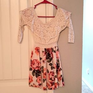 Lace, off the shoulder dress